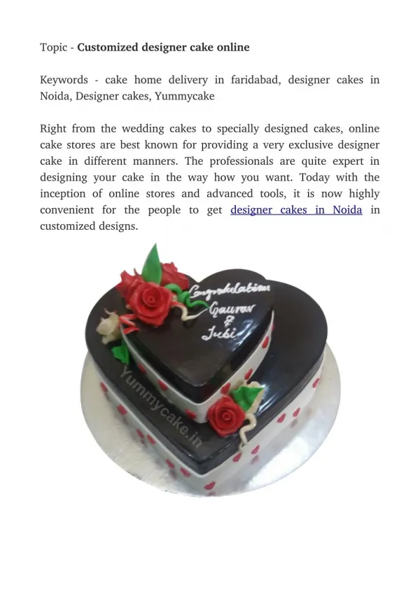 Customized designer cake online