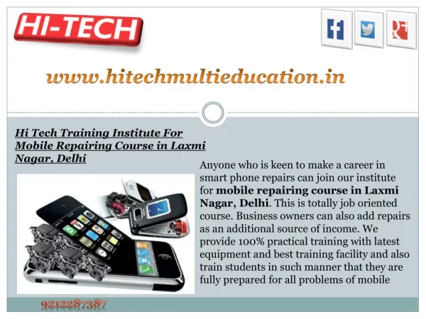 Hi Tech Training Institute For Mobile Repairing Course in Laxmi Nagar, Delhi