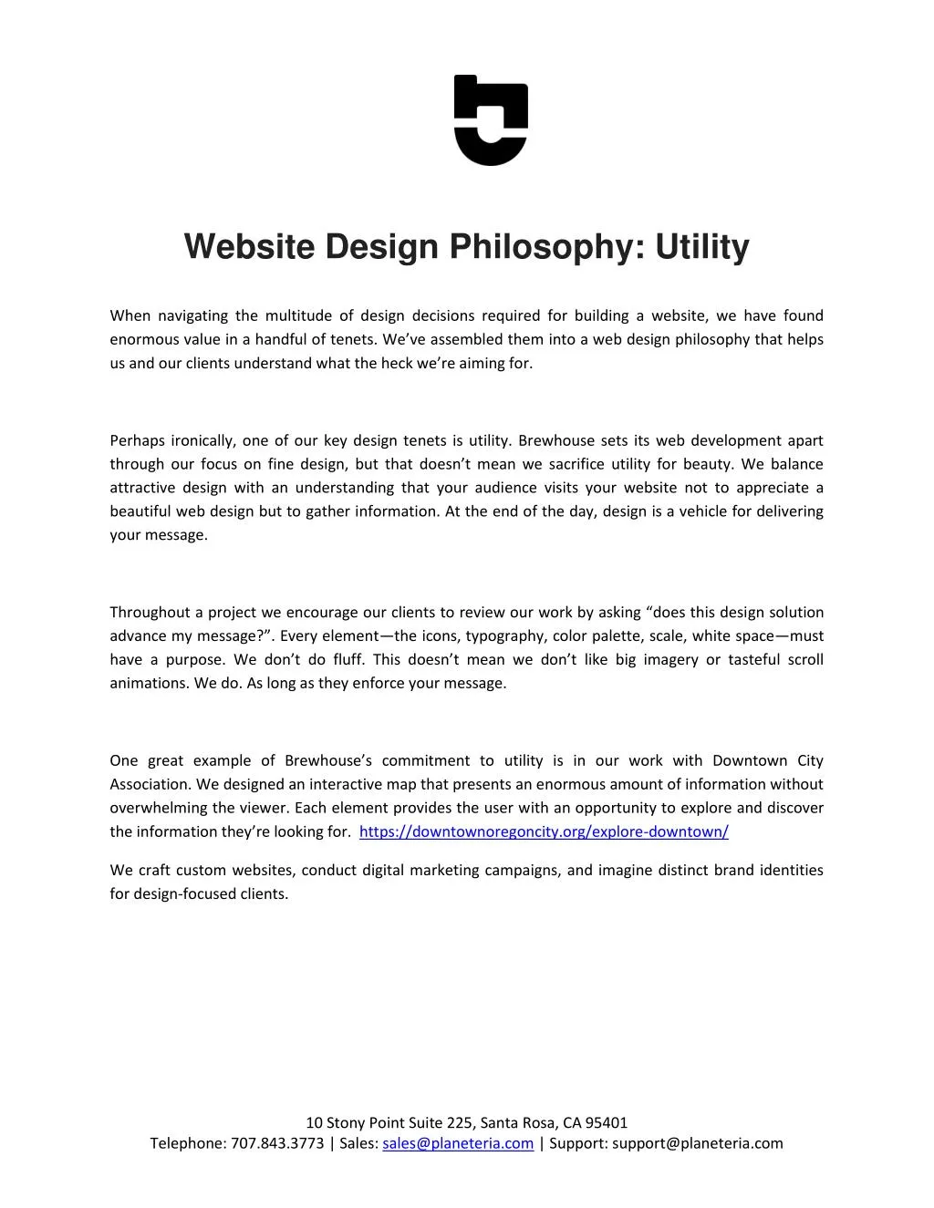 website design philosophy utility when navigating