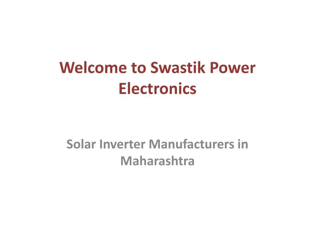welcome to swastik power electronics