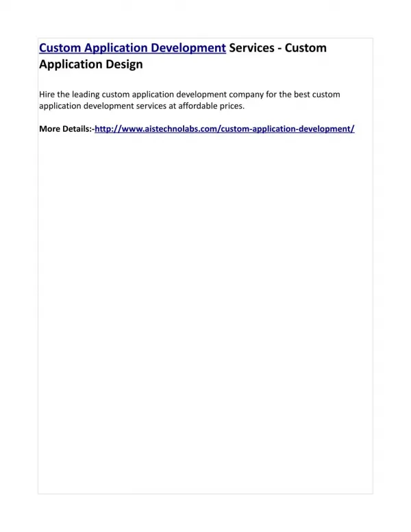 custom application development services custom