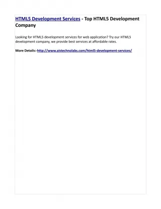 HTML5 Development Services - Top HTML5 Development Company - slide 1