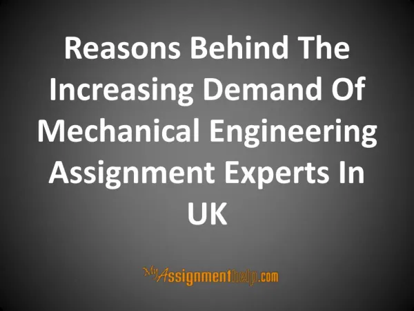 Mechanical Engineering Assignment Experts In UK