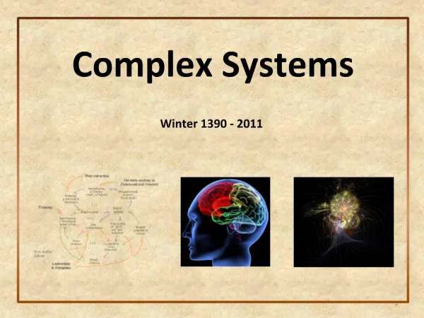Complex Systems Winter 1390 - 2011