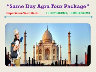 Same day Agra tour package, Delhi to Agra Taj Mahal Trip