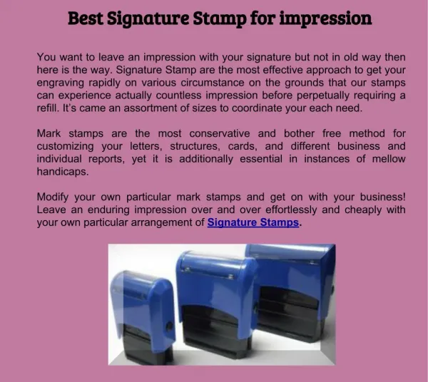Best Signature Stamp For Impression