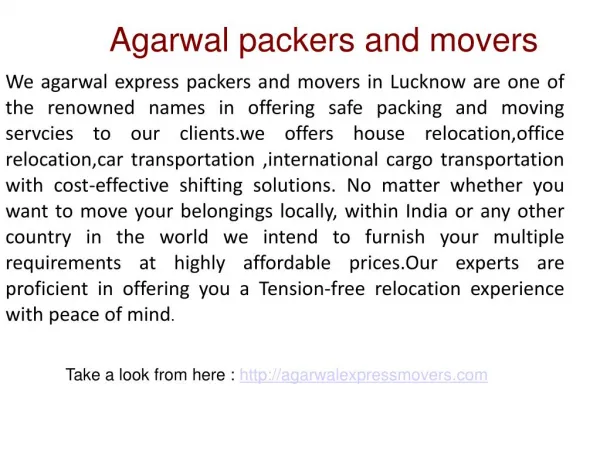 Packers and movers in Lucknow