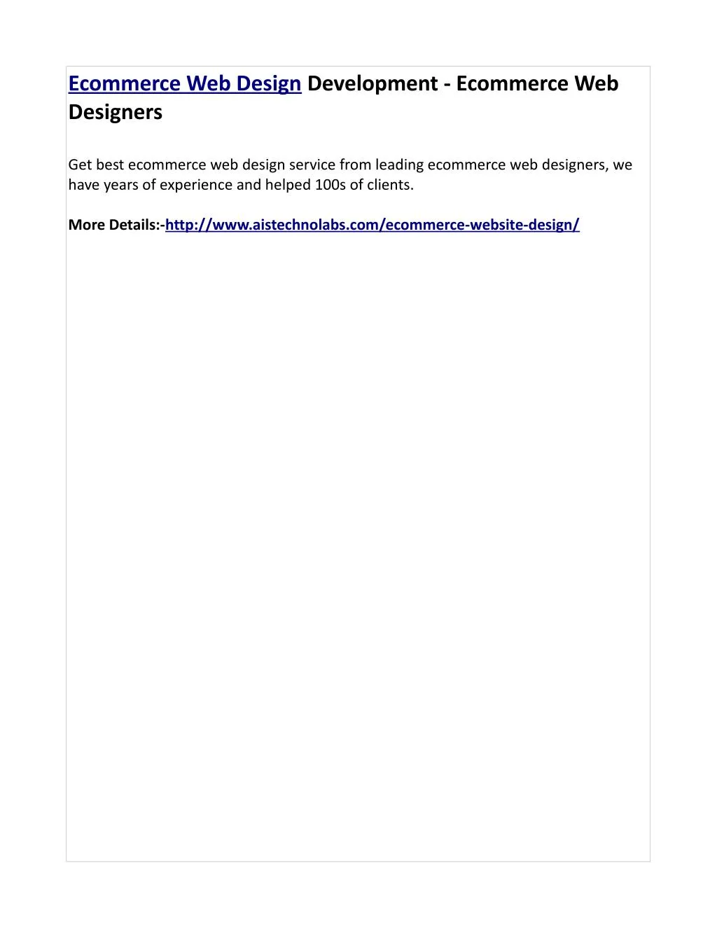 ecommerce web design development ecommerce