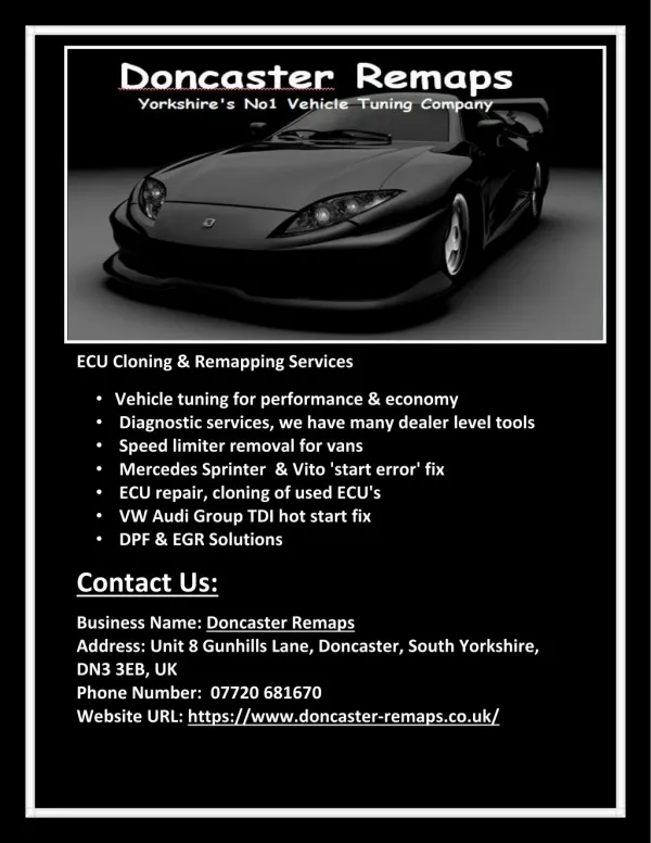 Quality Vehicle ECU Remapping Service in Yorkshire