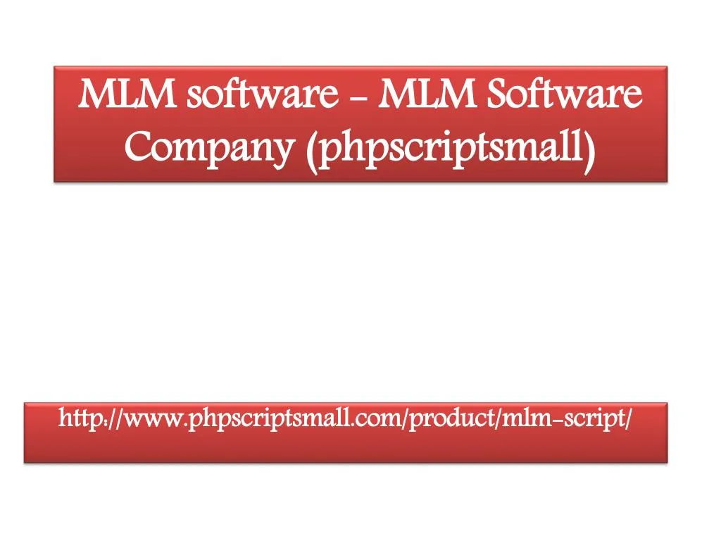 mlm software mlm software company phpscriptsmall