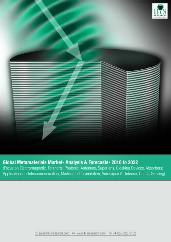 Global Metamaterials Market- Analysis & Forecasts- 2016 to 2022