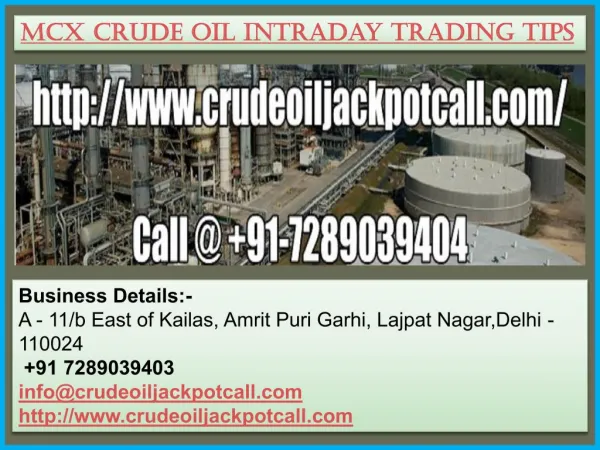 MCX Crude Oil Intraday Trading Tips