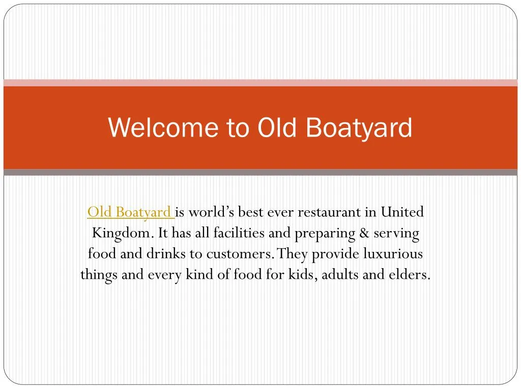 welcome to old boatyard