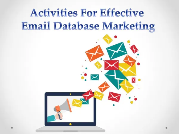 Activities For Email Database Marketing