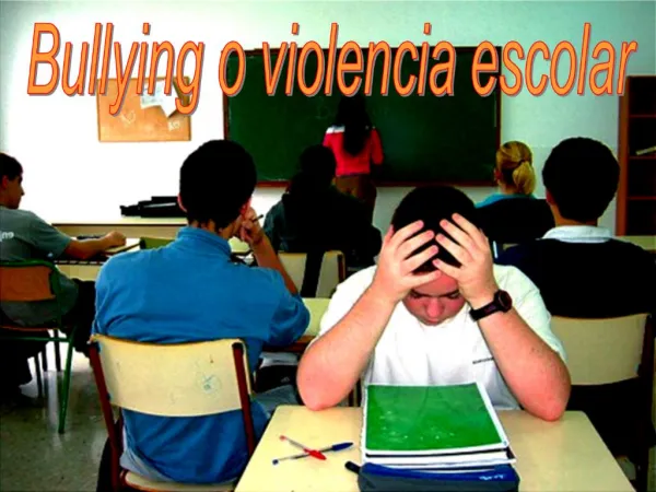 Bullying o violencia escolar