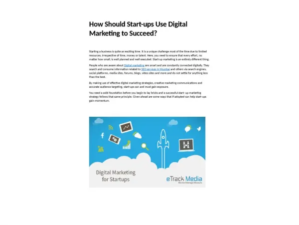 How Should Start-ups Use Digital Marketing to Succeed?