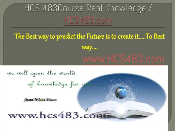 HCS 541Course Real Knowledge / hcs541 dotcom