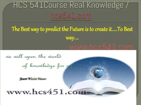 HCS 483Course Real Knowledge / HCS483 dotcom