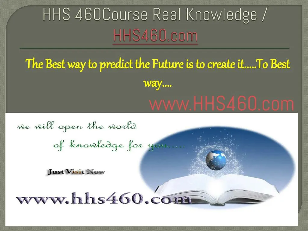 hhs 460course real knowledge hhs460 com