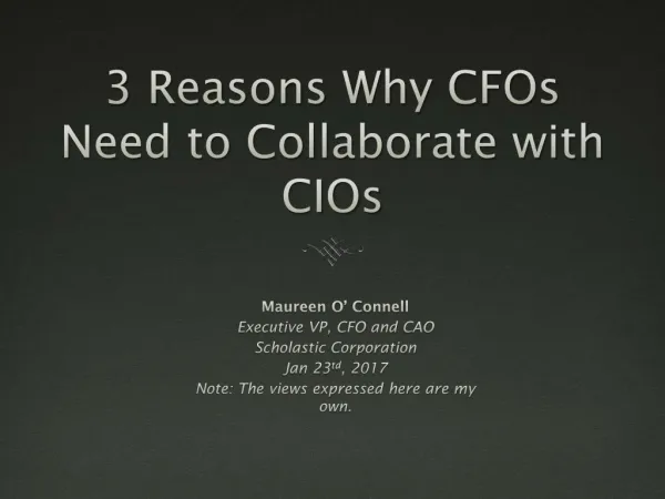 Why a CFO needs to collaborate with a CIO