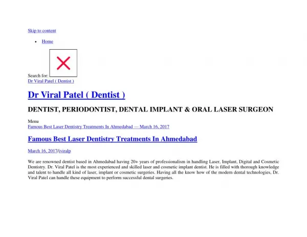 Famous Best Laser Dentistry Treatments Ahmedabad | Dr Viral Patel
