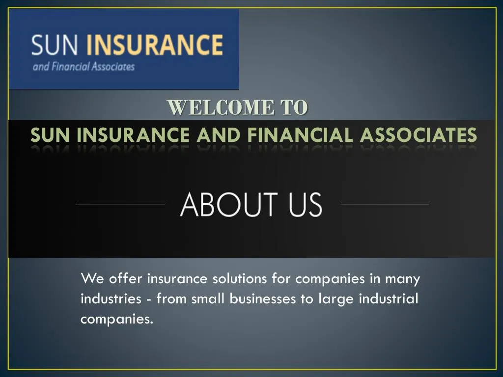 welcome to sun insurance and financial associates