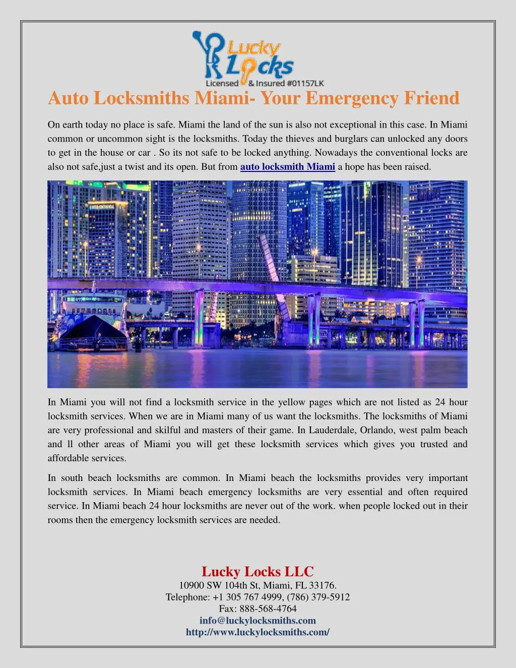 auto locksmiths miami your emergency friend
