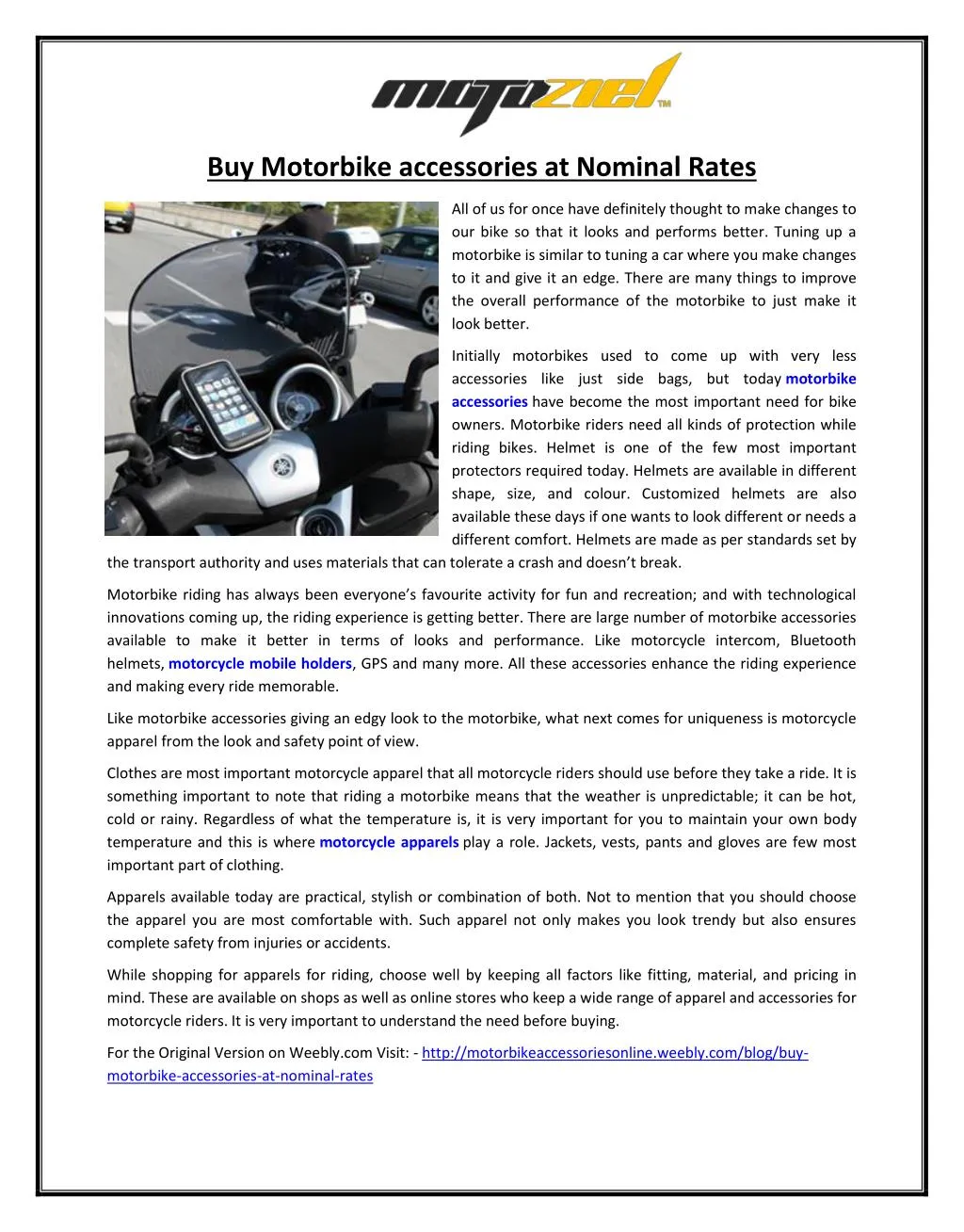 buy motorbike accessories at nominal rates