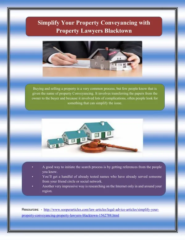 Simplify Your Property Conveyancing with Property Lawyers Blacktown