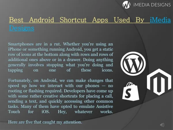 Best Android Shortcut Apps Used By iMedia Designs