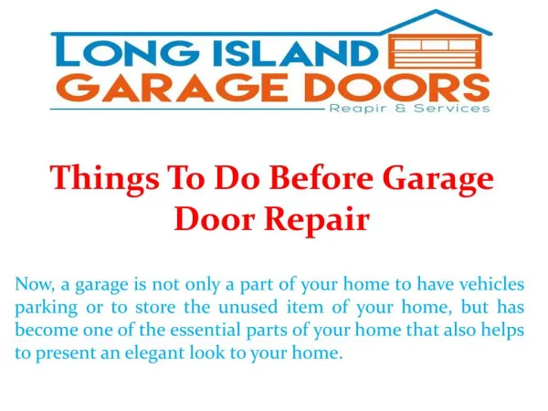 Things To Do Before Garage Door Repair