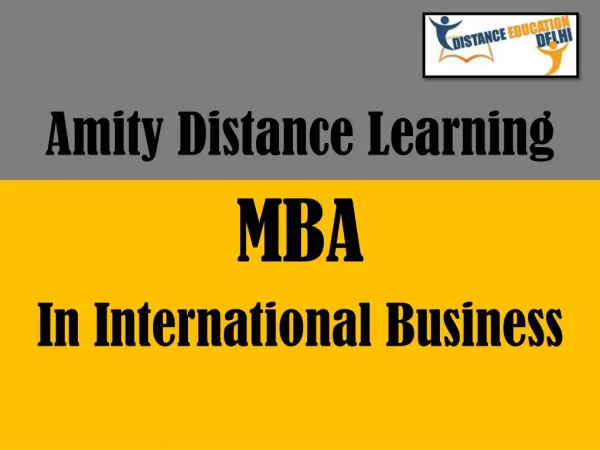 Amity distance learning MBA in international business management