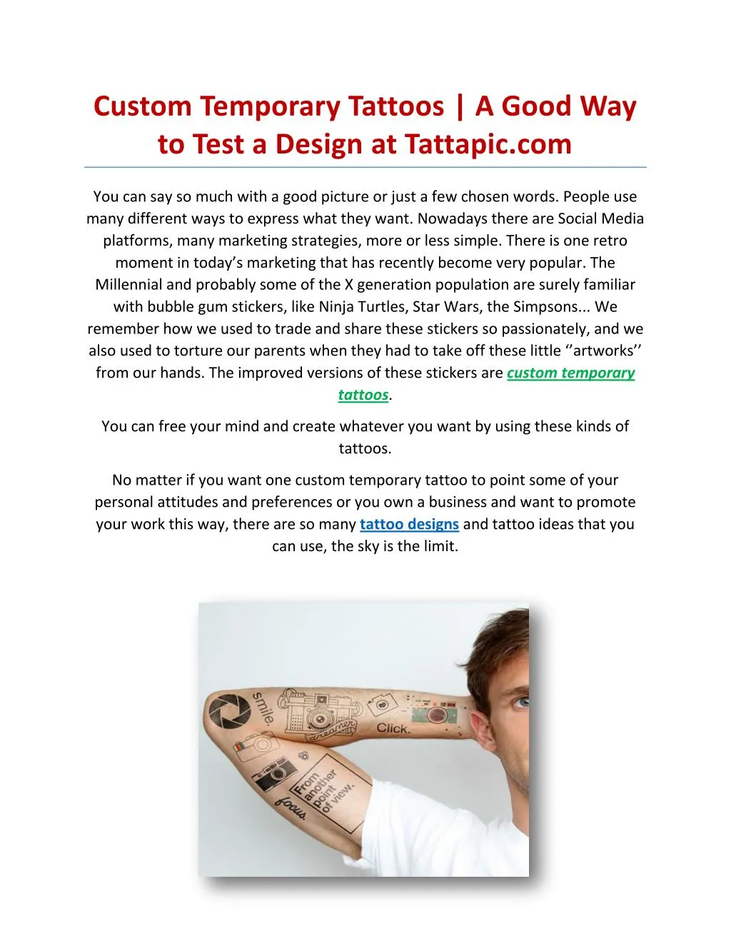 custom temporary tattoos a good way to test