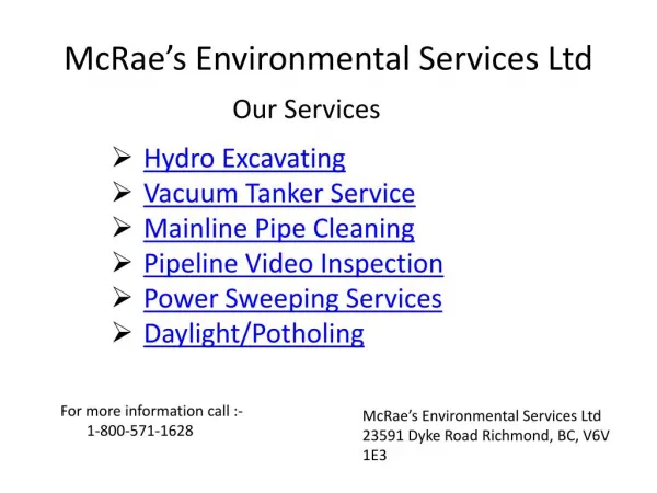 McRae’s Environmental Services Ltd