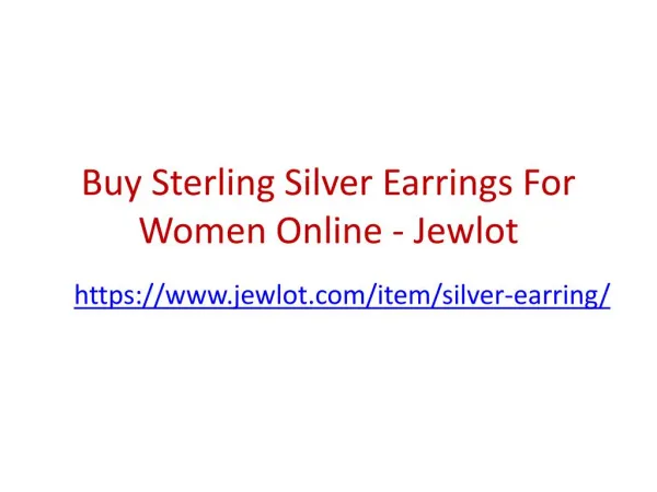 Buy Sterling Silver Earrings For Women Online - Jewlot