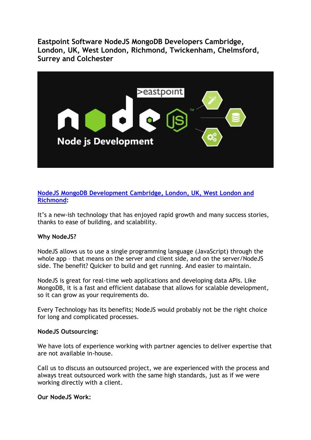 eastpoint software nodejs mongodb developers