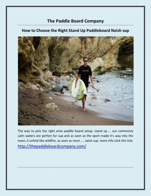 How to Choose the Right Stand Up Paddleboard Naish sup
