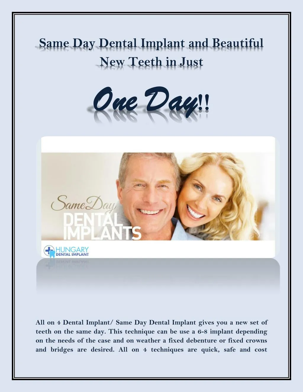 same day dental implant and beautiful new teeth