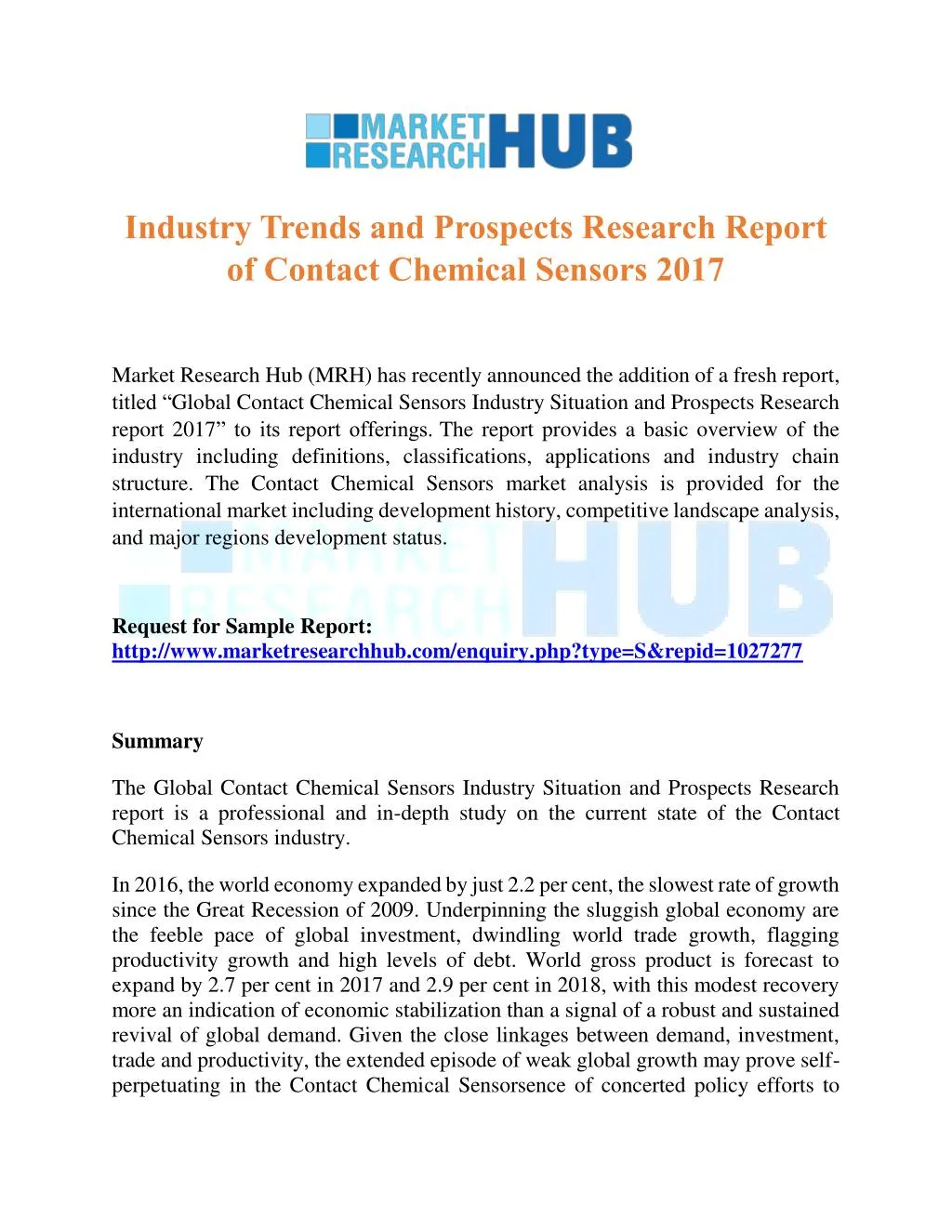 industry trends and prospects research report