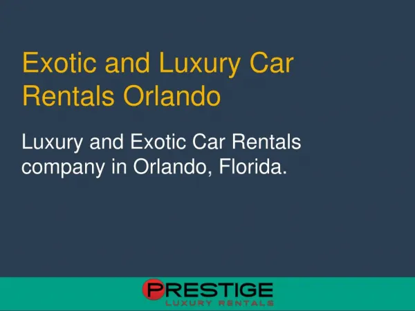 How to Book a Luxury Car for Rental in orlando