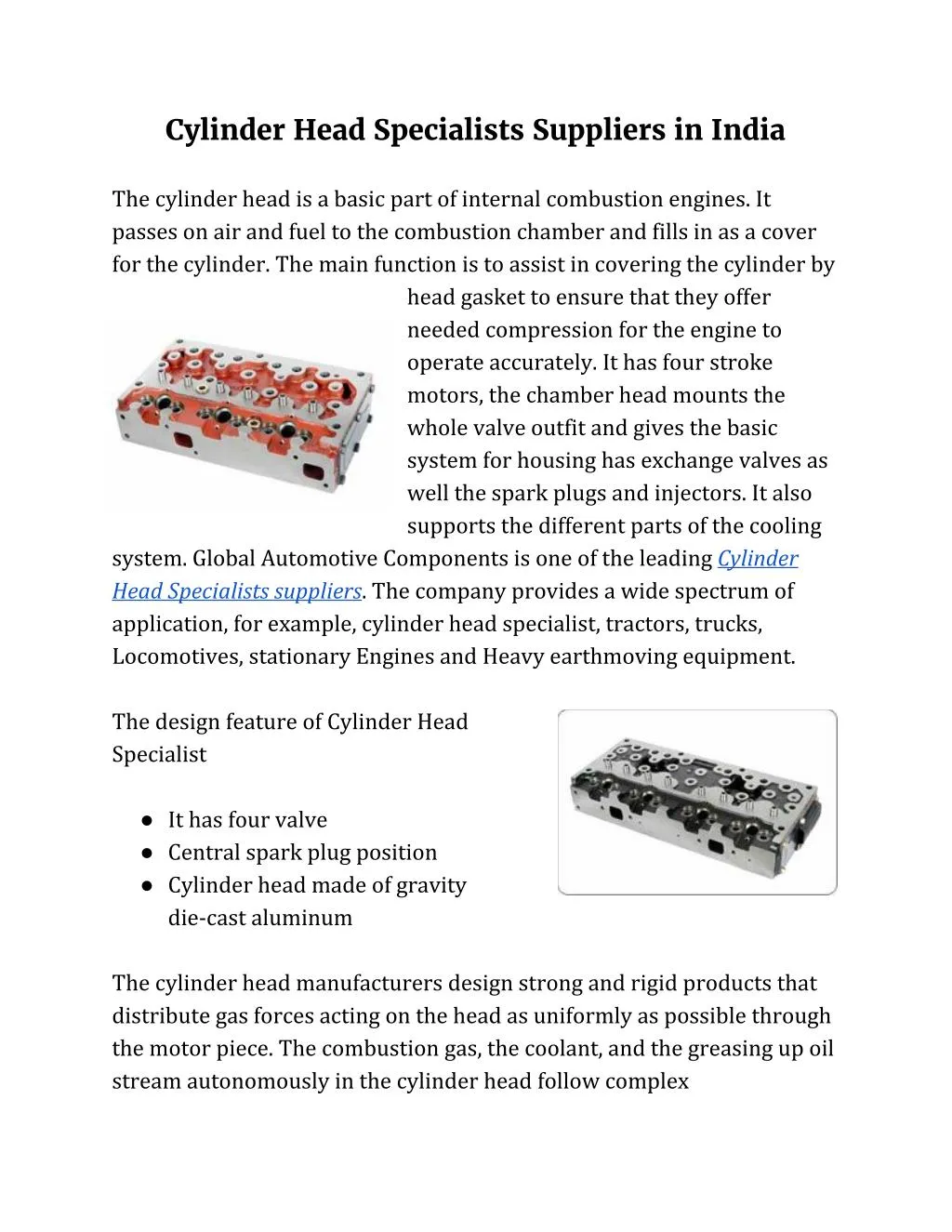 cylinder head specialists suppliers in india