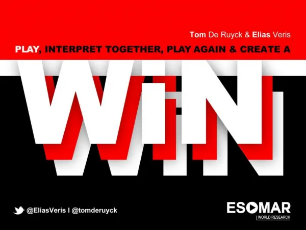 ESOMAR 3D - 'Create a Win-Win-Win'