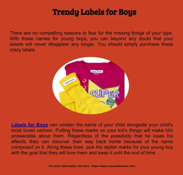 Trendy Labels for Boys