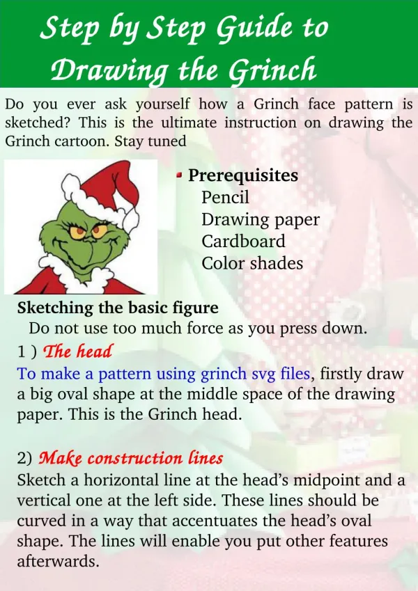 Step by Step Guide to Drawing the Grinch