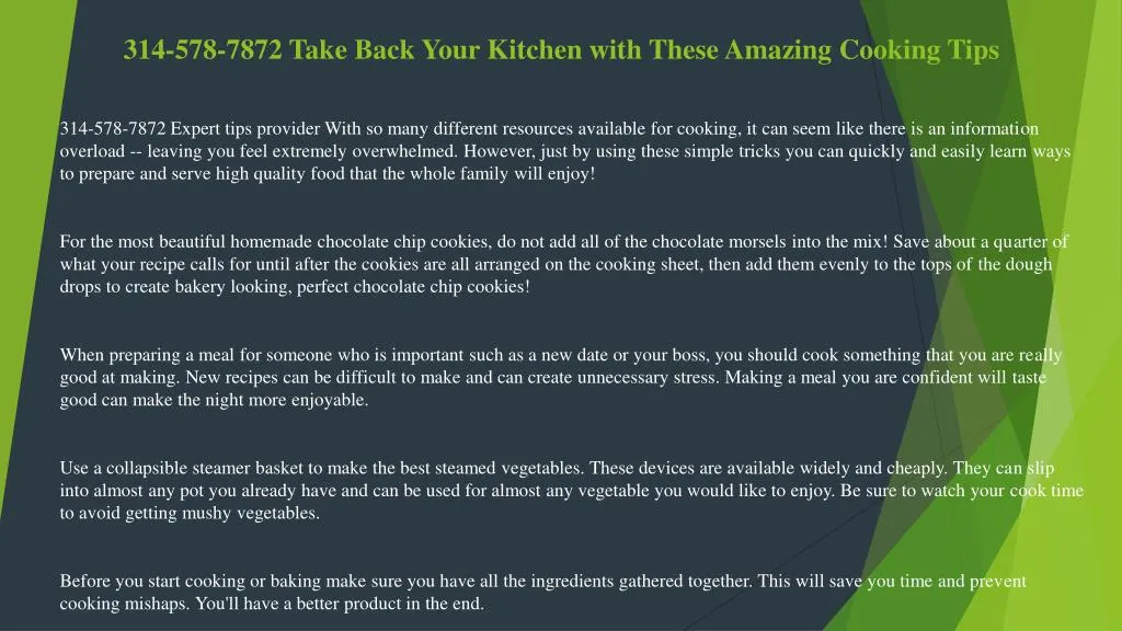 314 578 7872 take back your kitchen with these amazing cooking tips