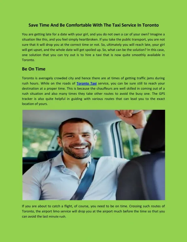 save time and be comfortable with the taxi