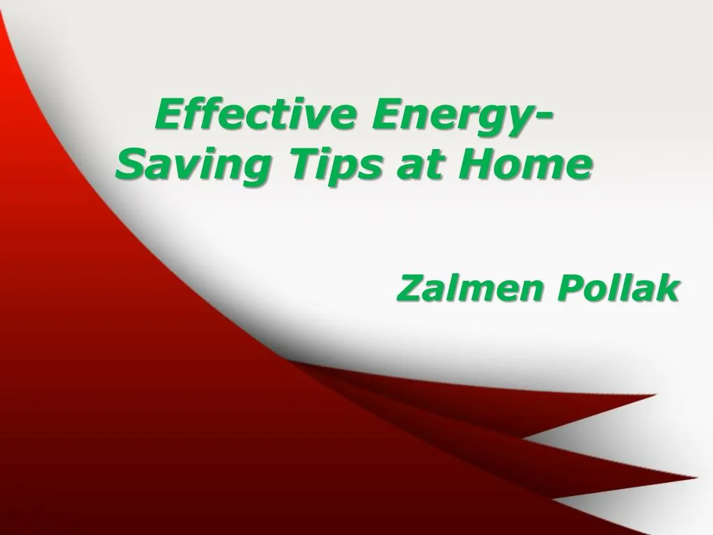 effective energy saving tips at home