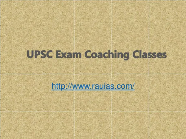 UPSC Exam Coaching Classes