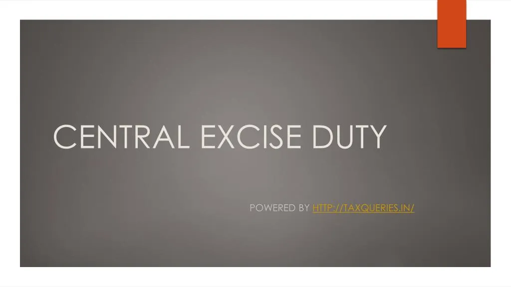 central excise duty