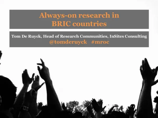 Conducting Research Communities in BRIC